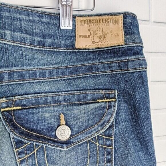 True Religion Jeans Womens 31 Blue Bootcut Boho Hippie Casual Casual prairie - Picture 4 of 6